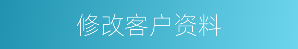 修改客户资料的同义词