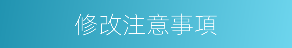 修改注意事項的同義詞