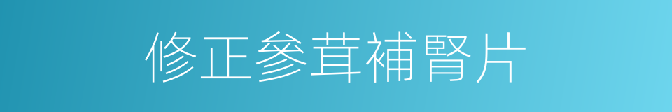 修正參茸補腎片的同義詞