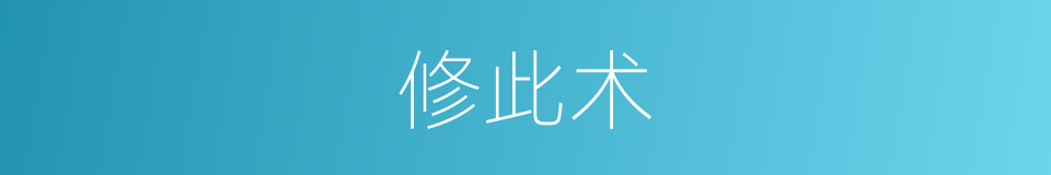 修此术的同义词