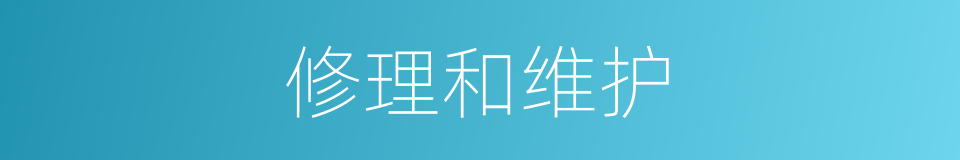 修理和维护的同义词