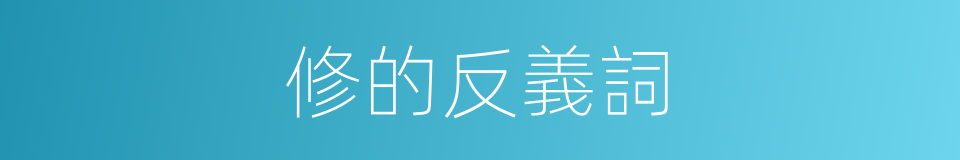 修的反義詞的同義詞