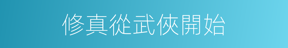 修真從武俠開始的同義詞