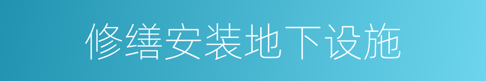 修缮安装地下设施的同义词