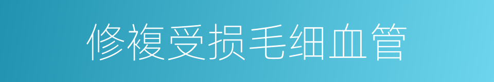 修複受损毛细血管的同义词
