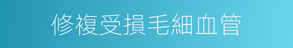 修複受損毛細血管的同義詞
