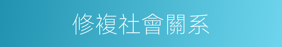 修複社會關系的同義詞