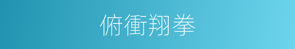 俯衝翔拳的同義詞