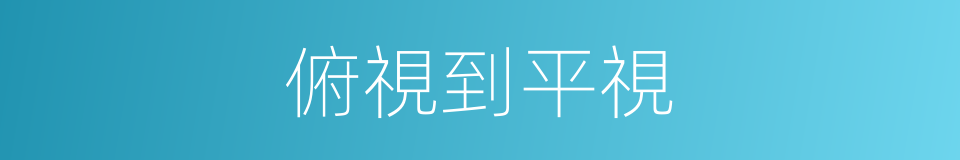 俯視到平視的同義詞