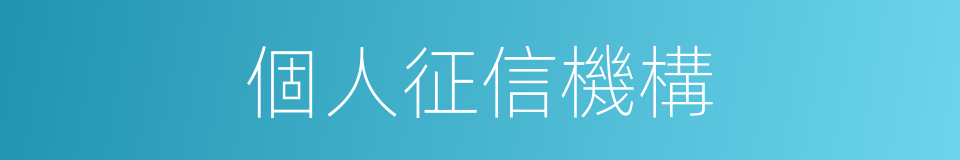 個人征信機構的同義詞