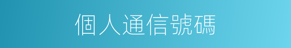 個人通信號碼的同義詞
