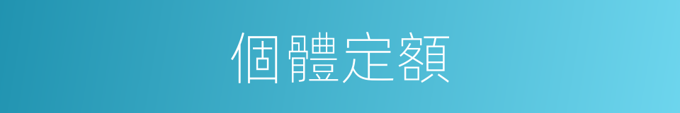 個體定額的同義詞