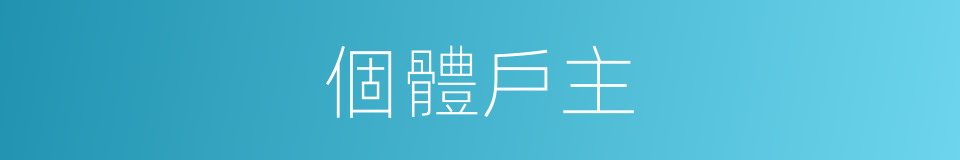 個體戶主的同義詞