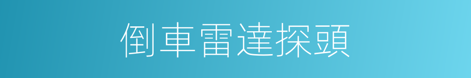 倒車雷達探頭的同義詞