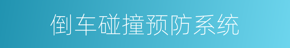 倒车碰撞预防系统的同义词