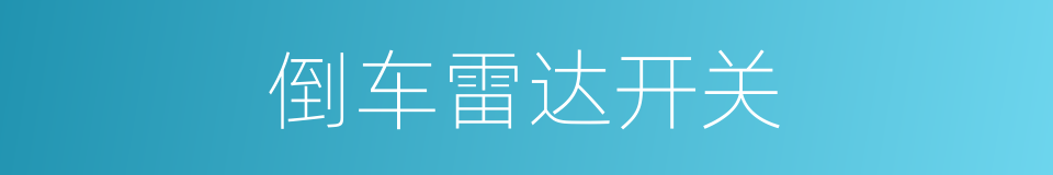 倒车雷达开关的同义词