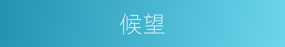 候望的意思