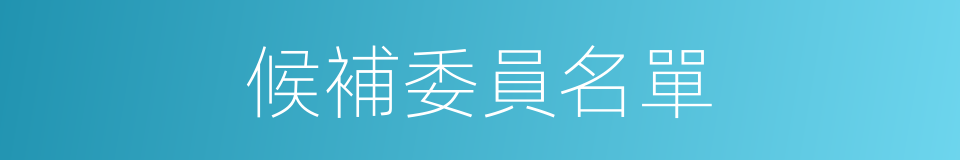 候補委員名單的同義詞