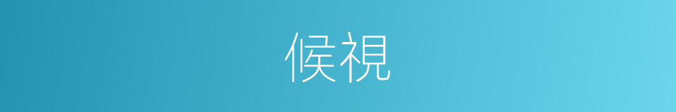 候視的意思