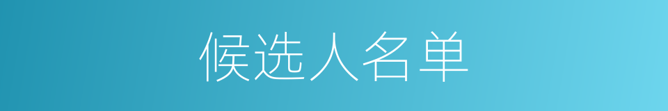 候选人名单的同义词