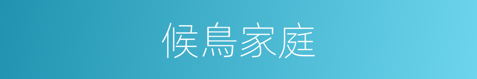 候鳥家庭的同義詞
