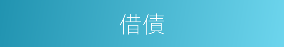 借債的意思