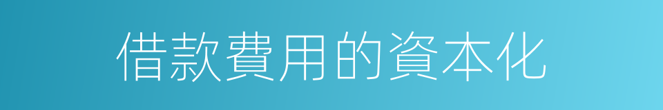 借款費用的資本化的同義詞