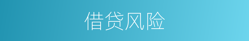借贷风险的同义词