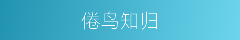 倦鸟知归的同义词