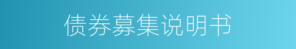 债券募集说明书的同义词