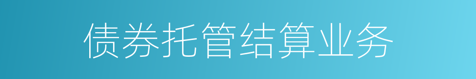 债券托管结算业务的同义词