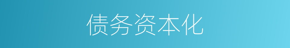 债务资本化的同义词