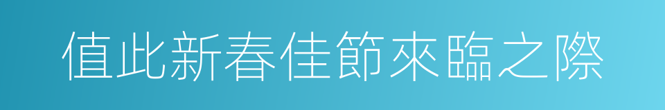 值此新春佳節來臨之際的同義詞