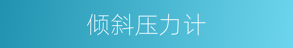 倾斜压力计的同义词