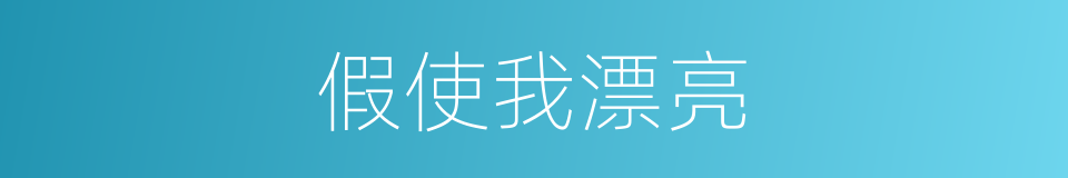 假使我漂亮的同义词
