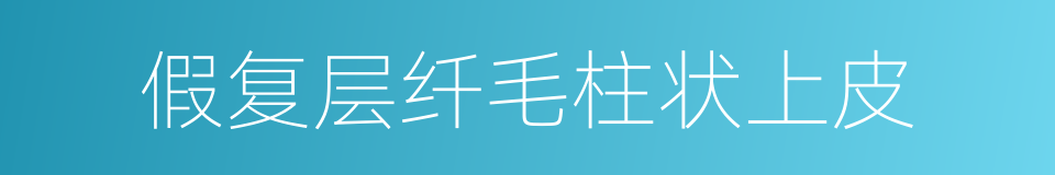 假复层纤毛柱状上皮的同义词