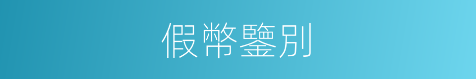 假幣鑒別的同義詞
