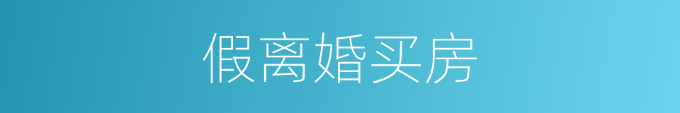 假离婚买房的同义词