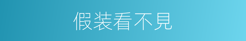 假装看不見的同義詞