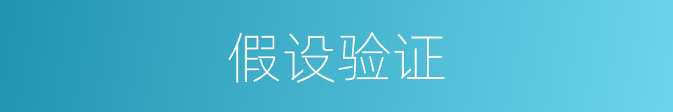 假设验证的同义词