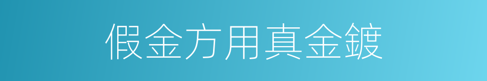 假金方用真金鍍的意思