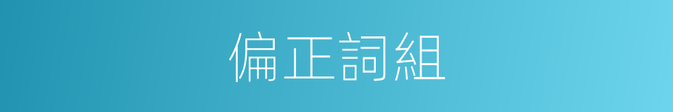偏正詞組的意思