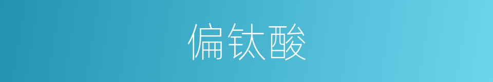 偏钛酸的同义词