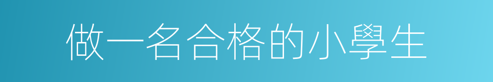 做一名合格的小學生的同義詞
