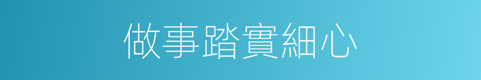 做事踏實細心的同義詞