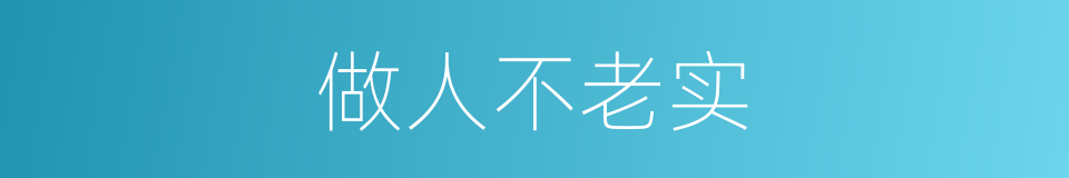 做人不老实的同义词