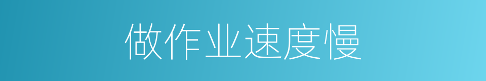 做作业速度慢的同义词