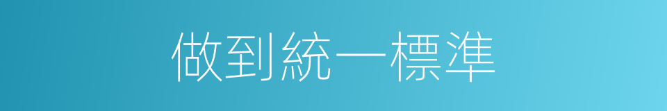 做到統一標準的同義詞