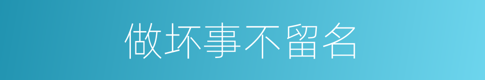 做坏事不留名的同义词