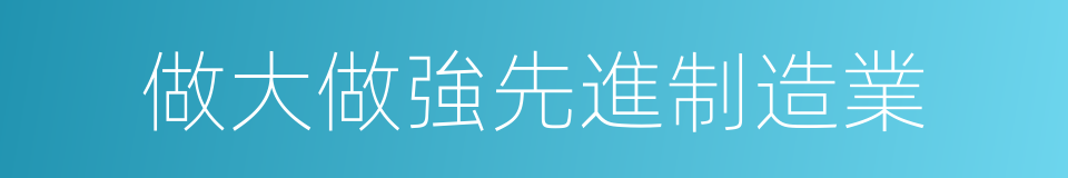做大做強先進制造業的同義詞